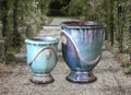 ANTIQUE_TURQUOISE_ROSETTE_URN_SET_OF_2 - Cast Stone International 