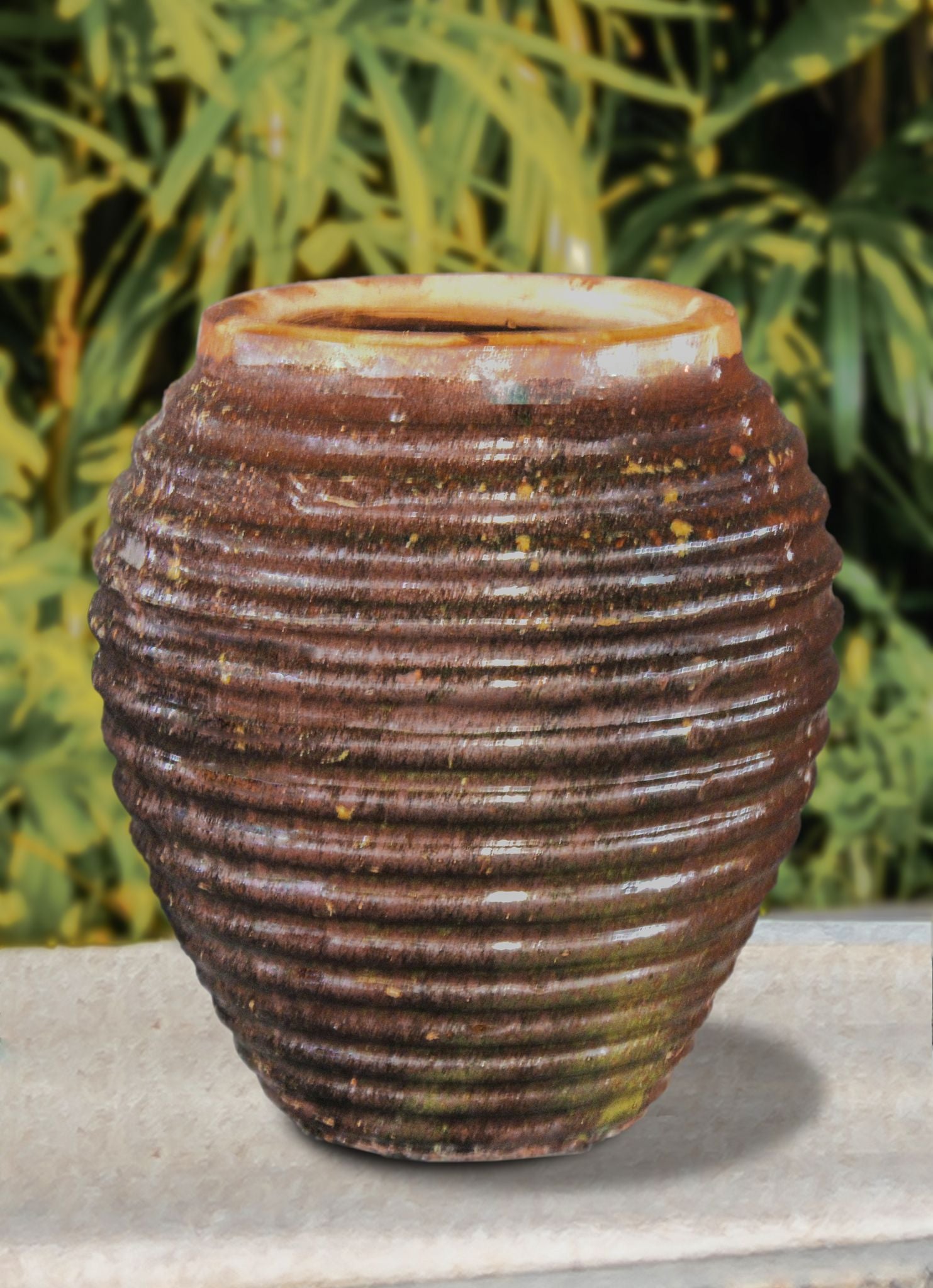 Antique Brown Beehive Planter