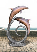 DOLPHIN_DUETS_BRONZE_STATUE - Cast Stone International 