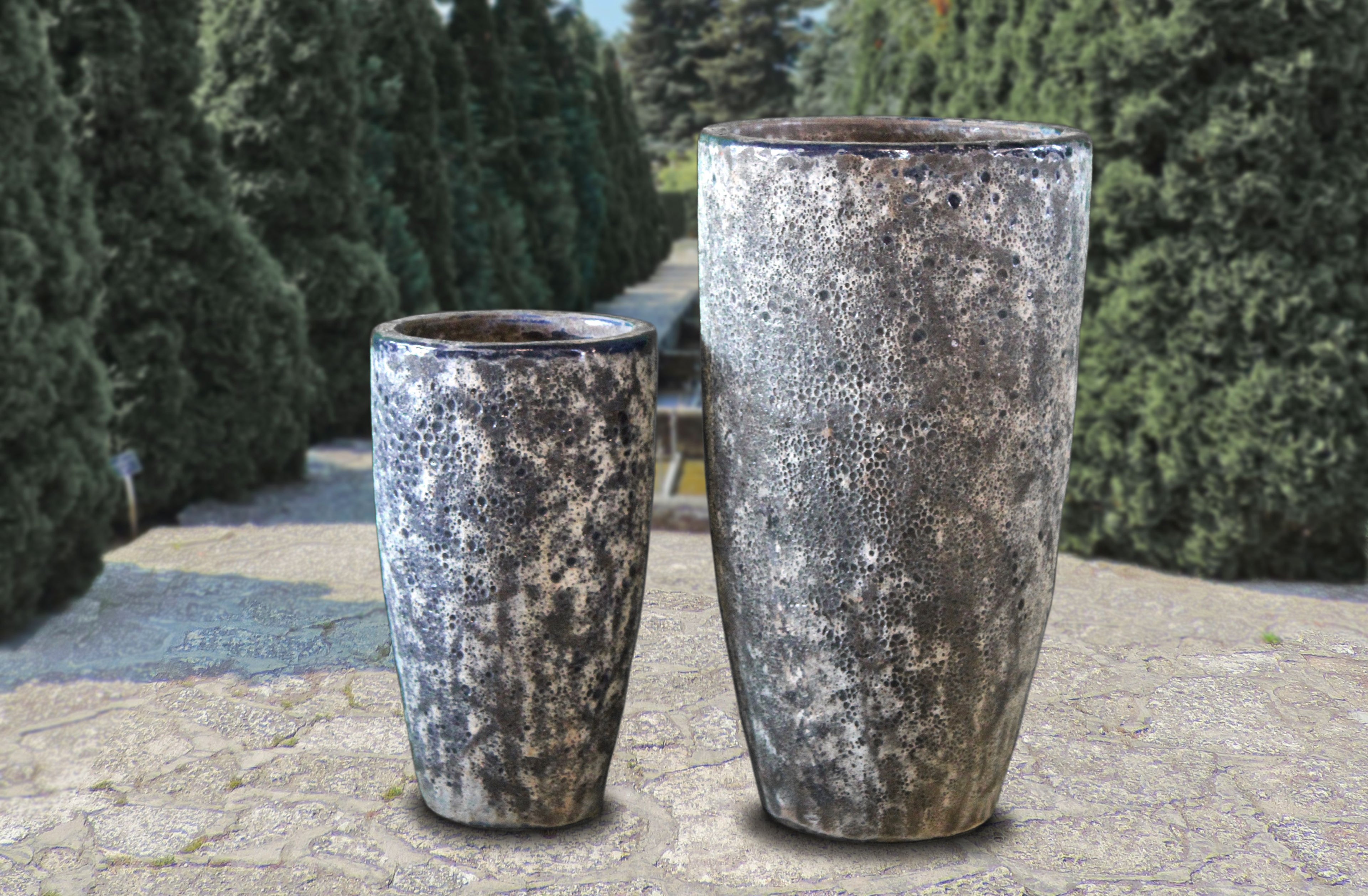 FOSSIL_PLANTERS_SET_OF_2 - Cast Stone International 