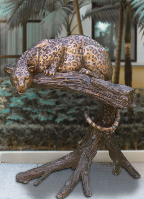 PreyingCheetahBronzeStatue - Cast Stone International 