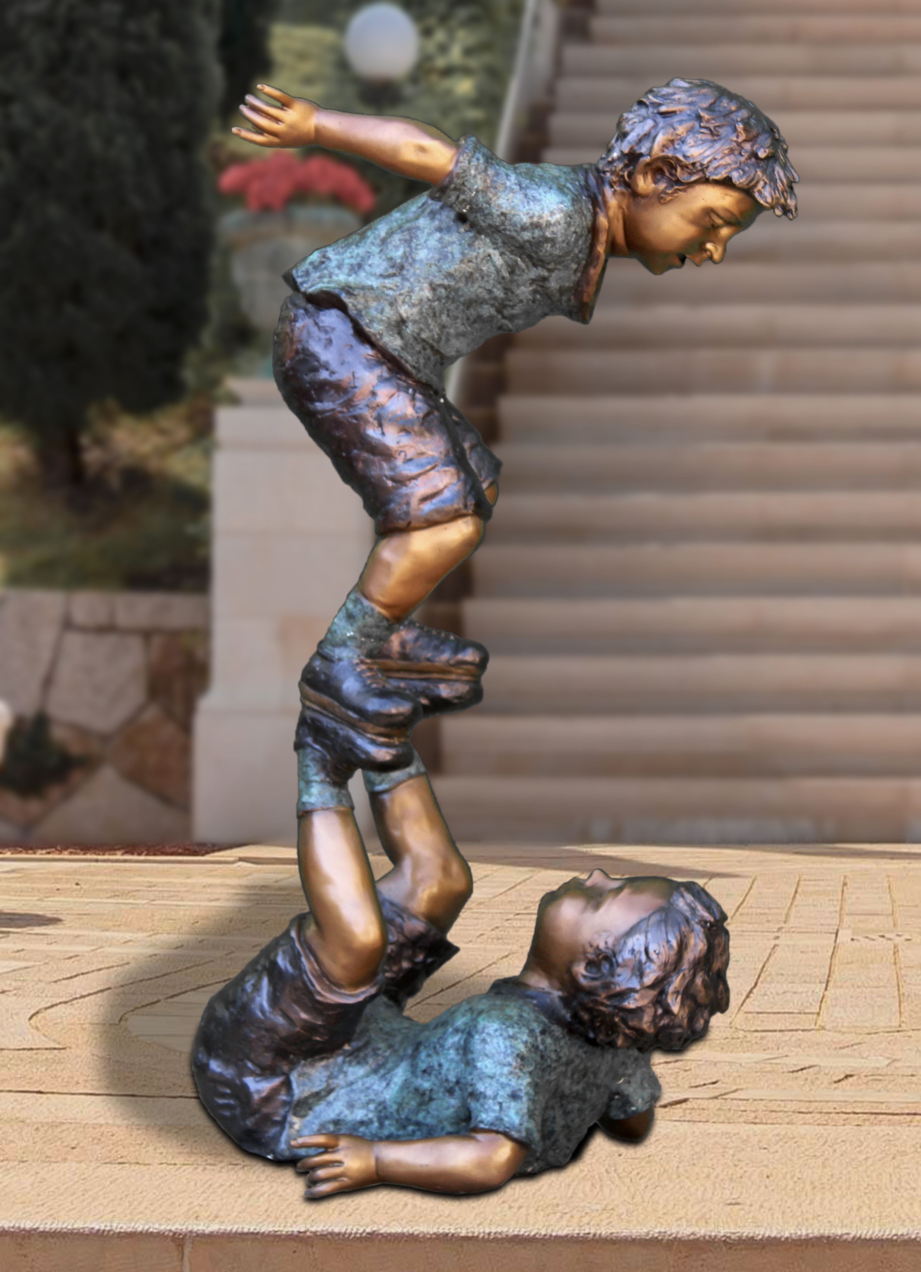 Regal Cherub Pinnacle Bronze Statue