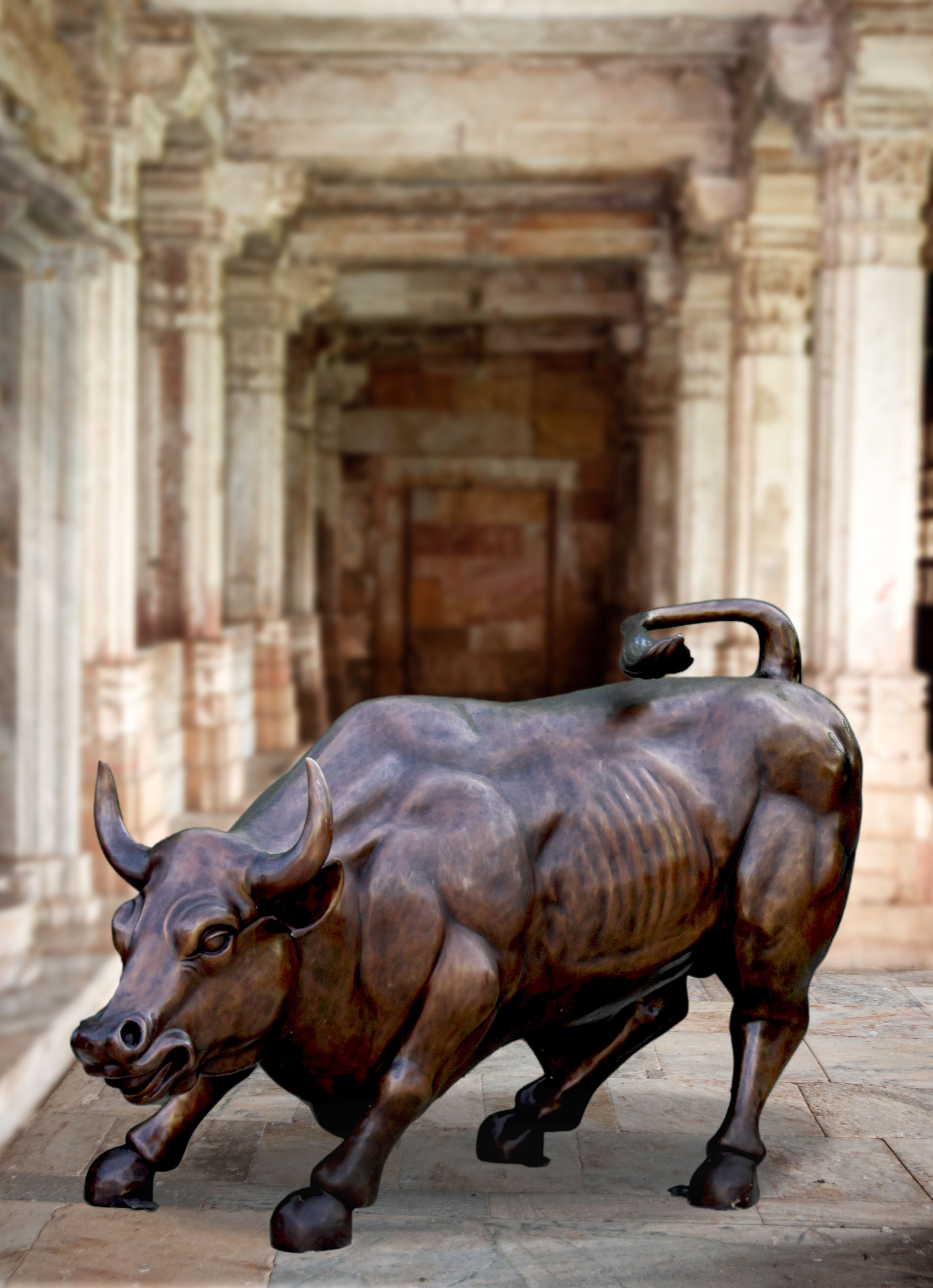 The Wall Street Bull Bronze Statue